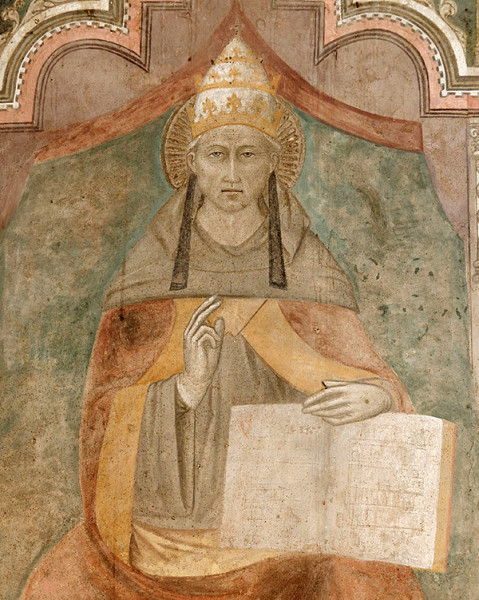 Никколо ди Томмазо. Целестин V. Фреска. Кастель Нуово. Неаполь XIV век